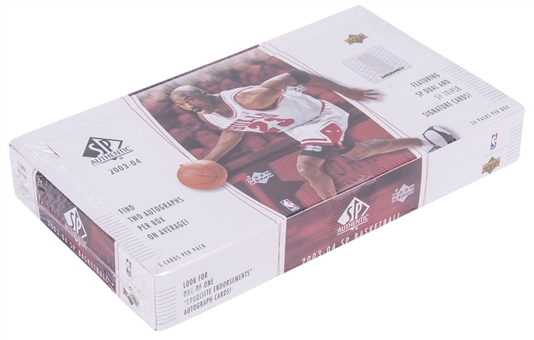 2003-04 UD SP Authentic Basketball Factory Sealed Hobby Box (24 Packs) - Possible LeBron James Rookie Cards!